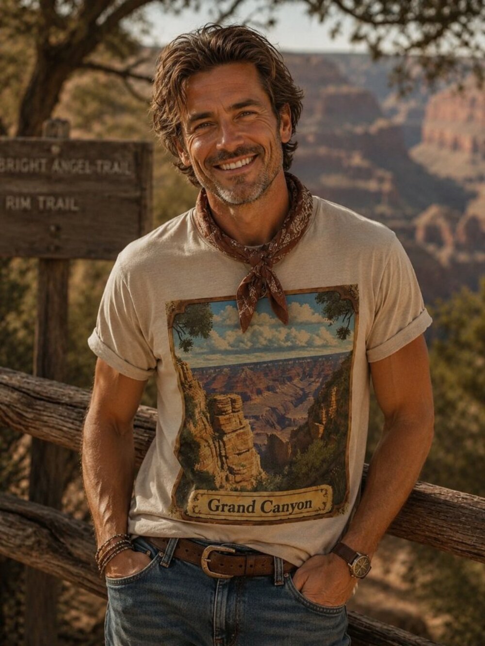 GRAND CANYON HATMAN ORIGINALS VINTAGE STYLE T SHIRT TEE - Picture 2 of 2